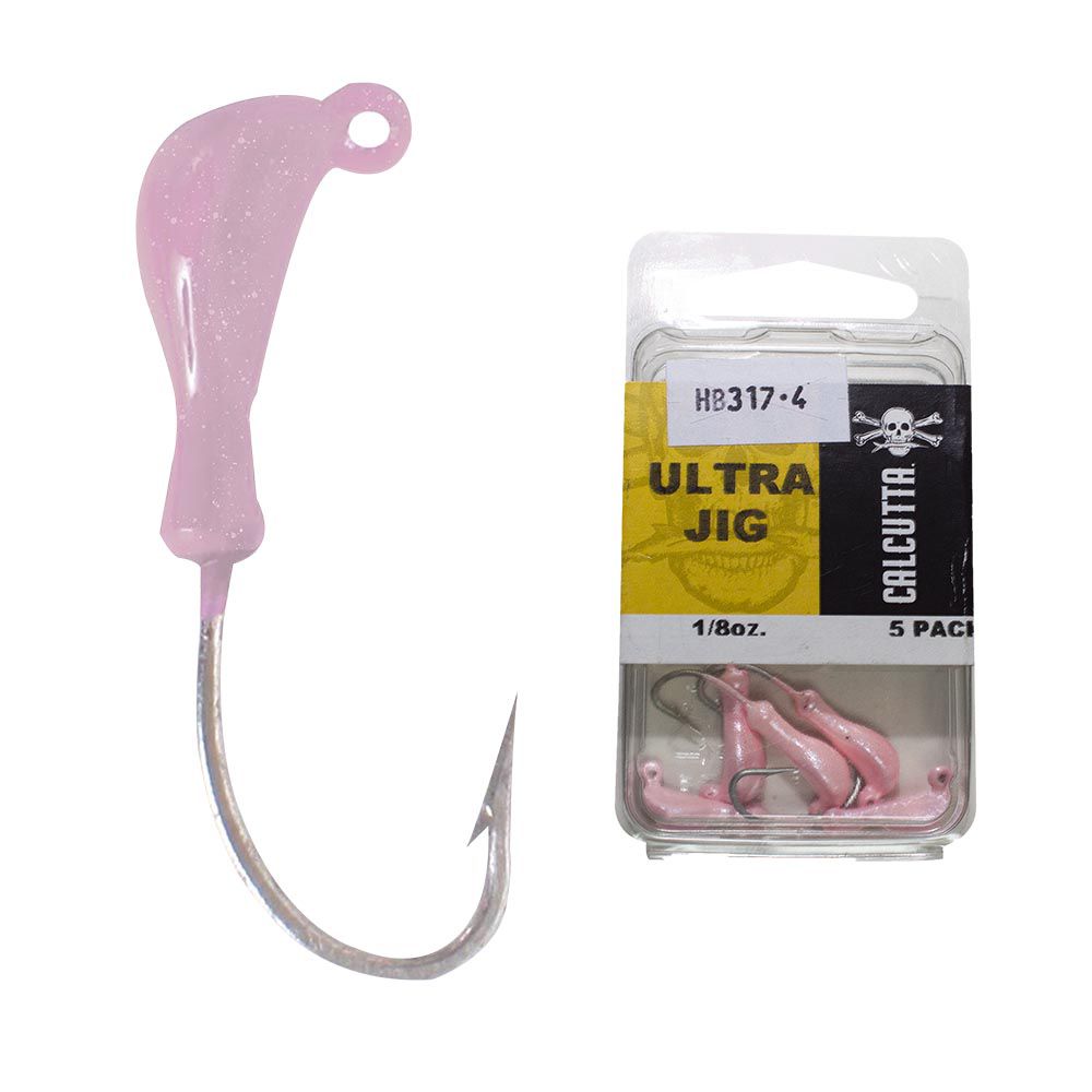 ULTRA JIGHEAD 1/8 OZ SZ 2 HOOK HOT PINK 5/PACK CALCUTTA CUJH0218-H61