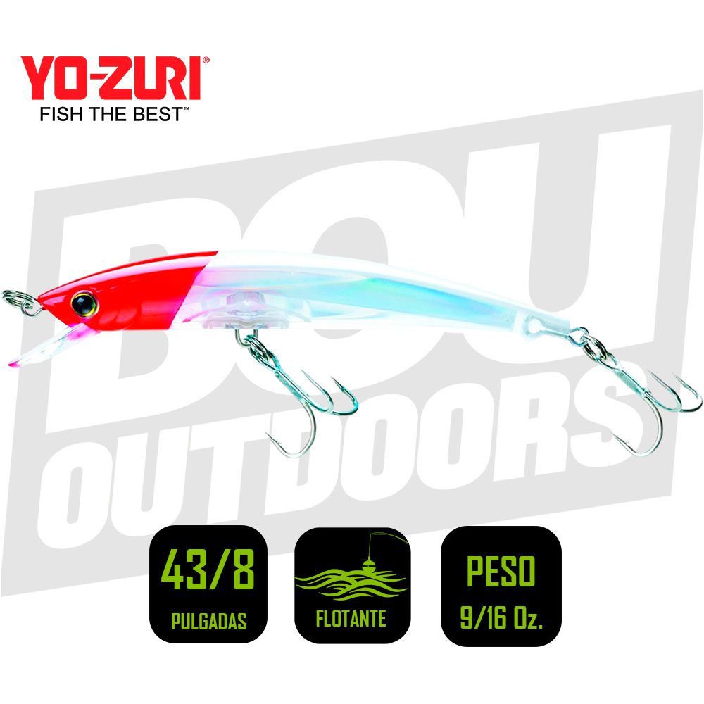 YO-ZURI HYDRO CRYSTAL MINNOW 4 3/8 PULG 9/16OZ RED HEAD F1149C5