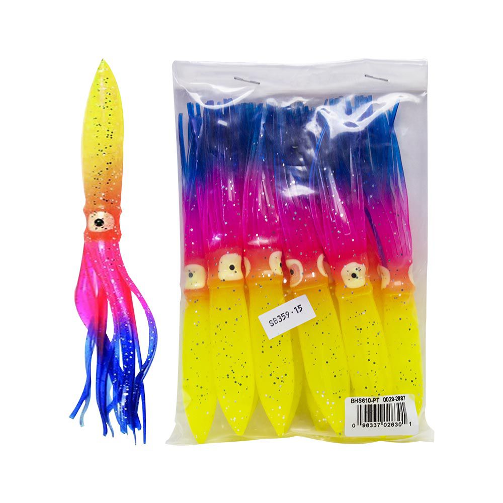 SQUID SKIRT BULBHEAD 6 PULG PARROT 10/PACK BHS610-PT