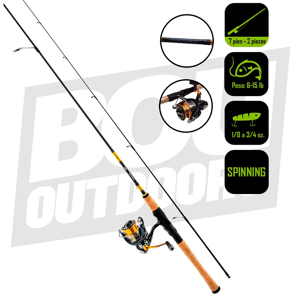 CAÑA PESCA C/CARRETE SPINNING DAIWA REVROS LT 30/7 RVRLT30-4BI/G702M