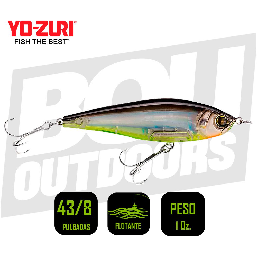 YO-ZURI INSHORE TWITCHBAIT 4 3/8 PULG 1OZ BLACK SILVER R1348BSCL