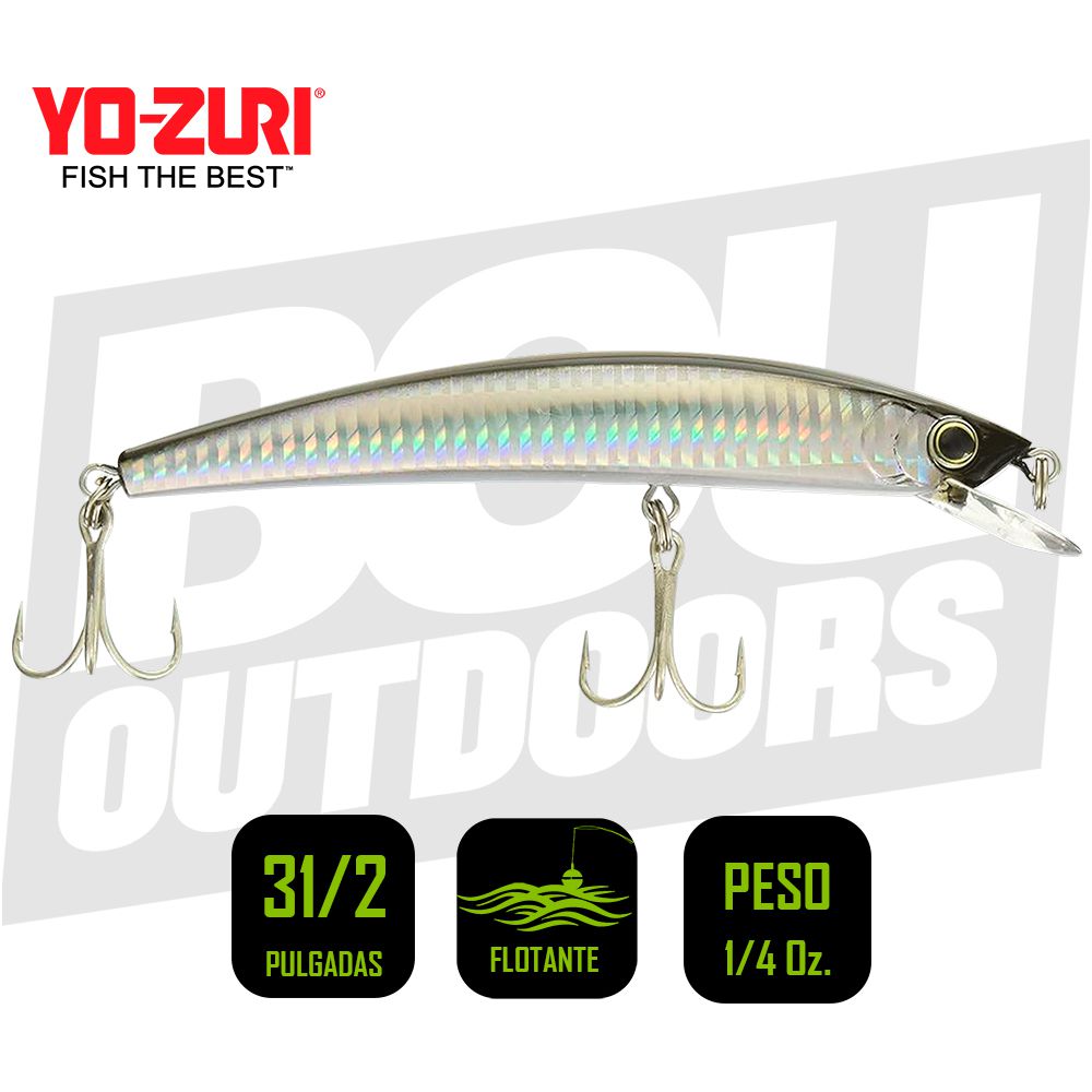 YO-ZURI CRYSTAL MINNOW 3 1/2 PULG 1/4OZ SILVER BLACK R1123C4