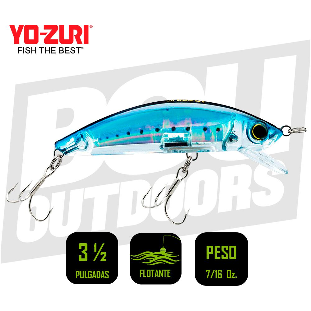 YO-ZURI 3D INSHORE MINNOW FLOATING 3 1/2 PULG 7/16OZ  SARDINE R1212GHIW