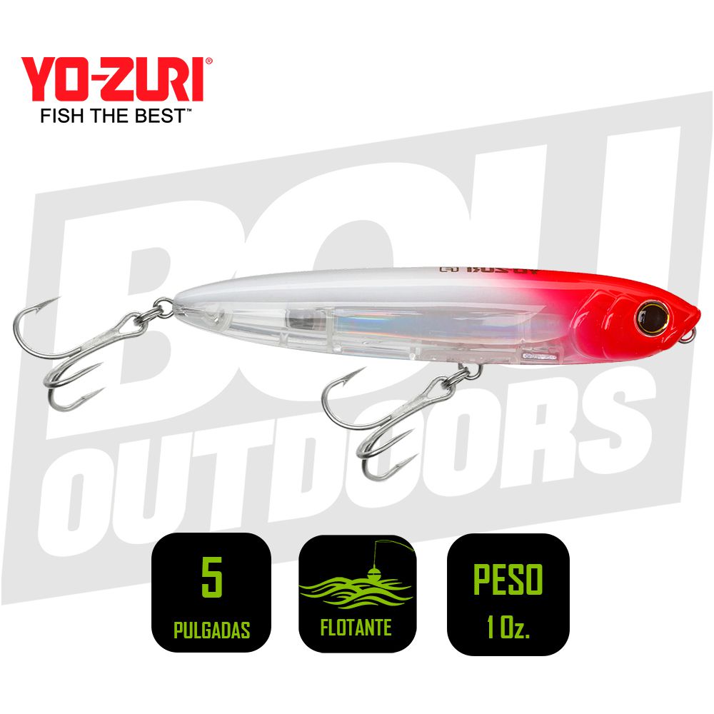YO-ZURI INSHORE TOPKNOCK PENCIL 5 PULG 1OZ 3D RED HEAD R1369C5