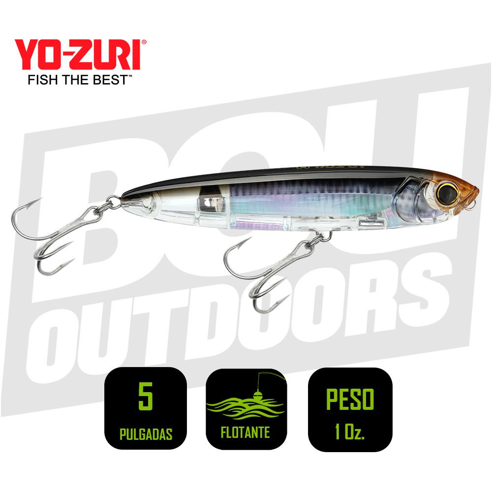YO-ZURI INSHORE TOPKNOCK PENCIL 5 PULG 1OZ 3D REAL MULLET R1369RMT