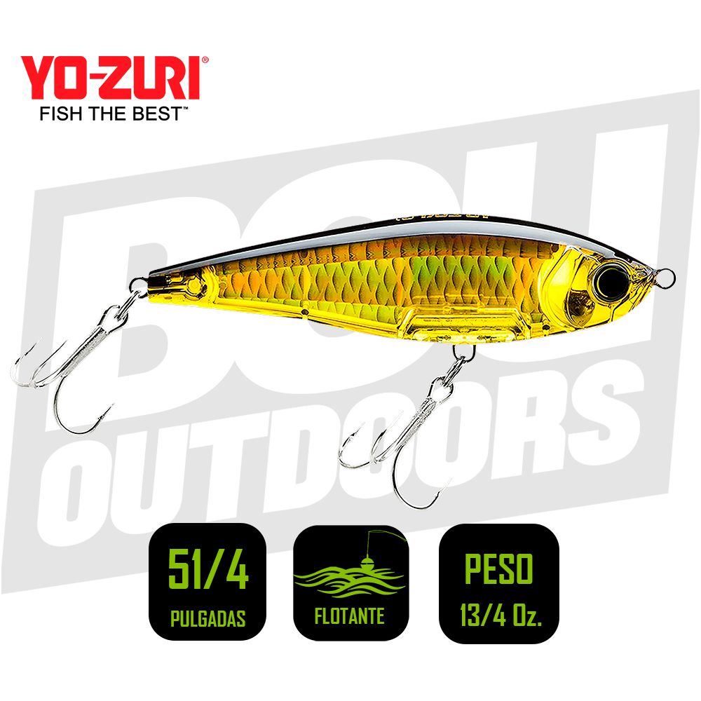 YO-ZURI INSHORE TWITCHBAIT 5 1/4 PULG 1 3/4OZ GOLD BLACK R1349HGBL