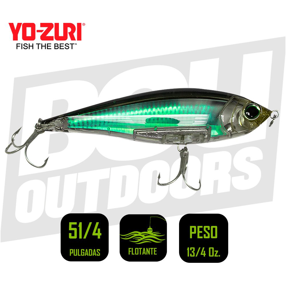 YO-ZURI INSHORE TWITCHBAIT 5 1/4 PULG 1 3/4OZ BLACK REAL MULLET R1349RMT