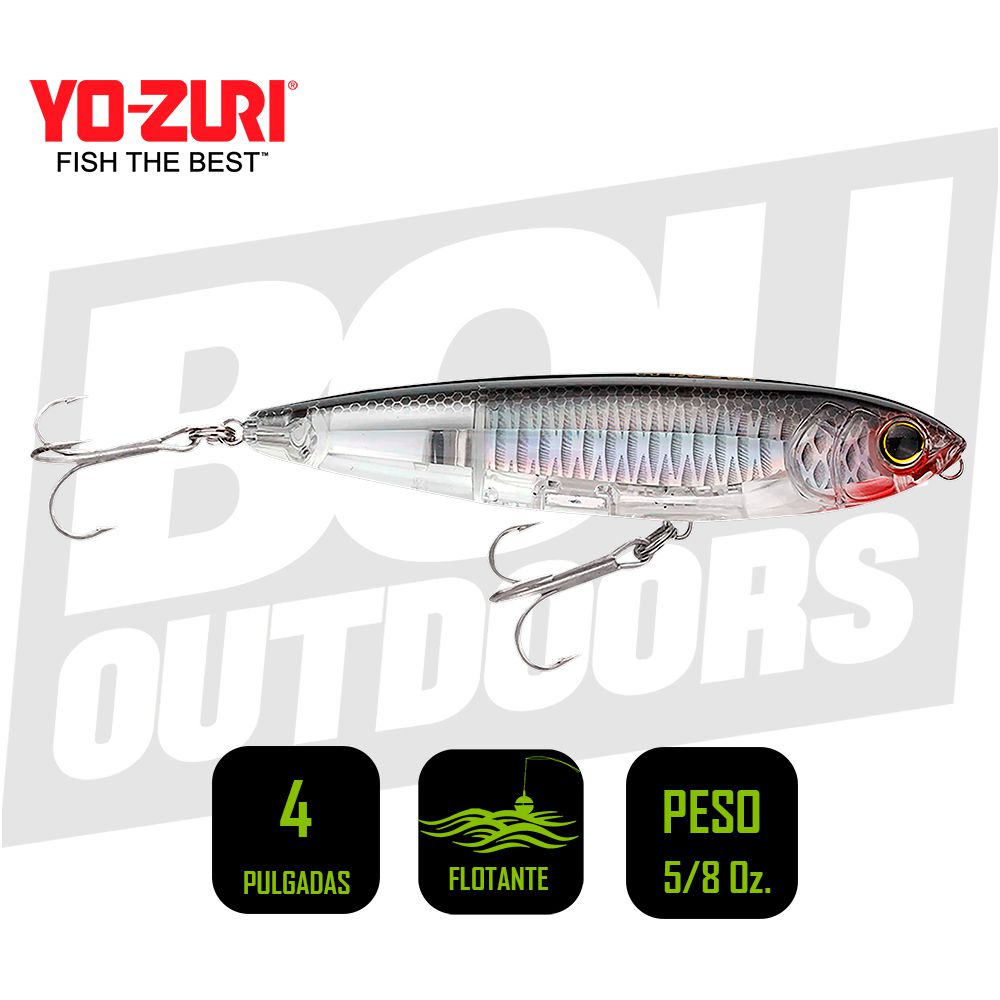 YO-ZURI INSHORE TOPKNOCK PENCIL 4 PULG 5/8 OZ SILVER BLACK R1350C4