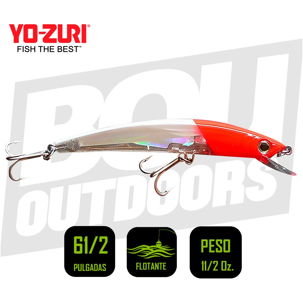 YO-ZURI CRYSTAL 3D MINNOW 6 1/2 PULG 1 1/2OZ RED HEAD F1151C5