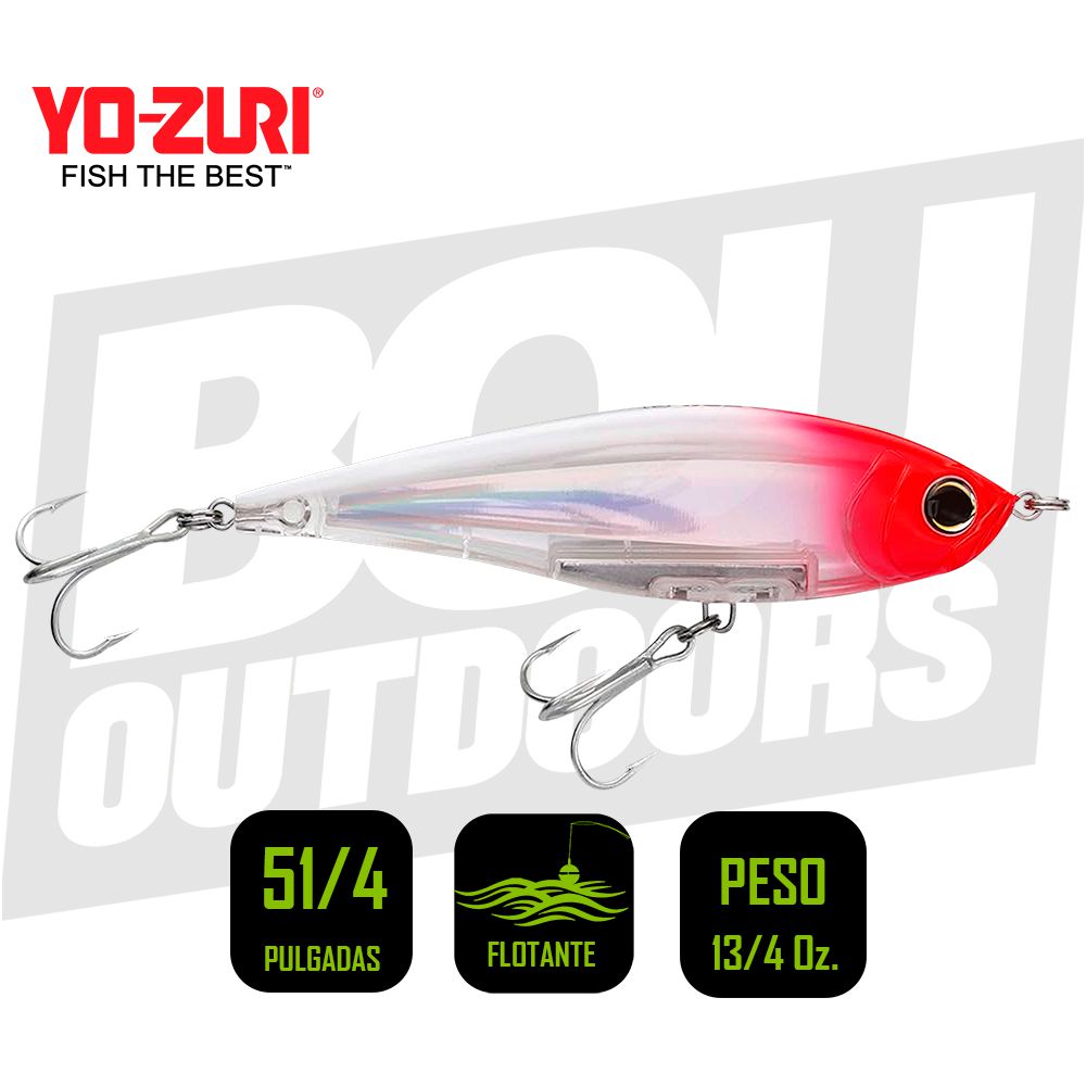 YO-ZURI INSHORE TWITCHBAIT 5 1/4 PULG 1 3/4OZ RED HEAD R1349C5