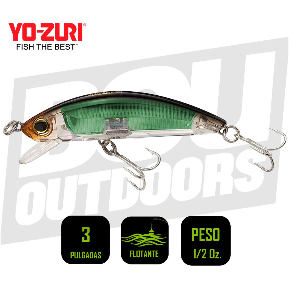 YO-ZURI 3D INSHORE MINNOW FLOATING 3 1/2 PULG 7/16OZ REAL MULLET R1212RMT