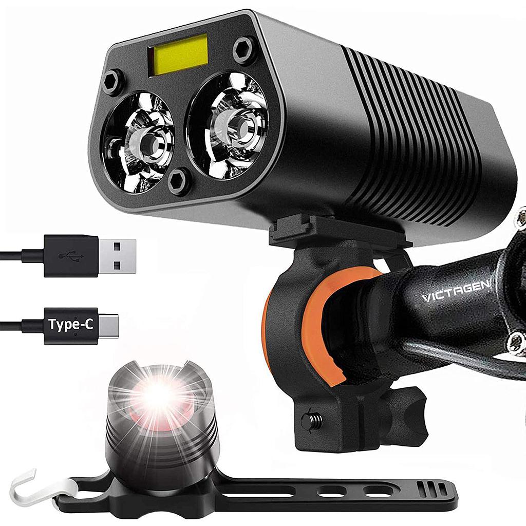 LAMPARA P/BICICLETA VICTAGEN 2 LED 2400LM RECARG. X00212VFDP