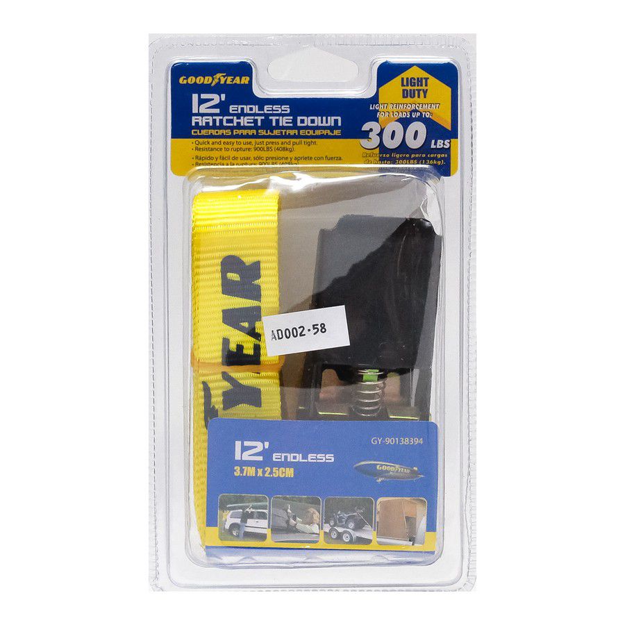 CINCHO TENSOR CON RATCHET GOODYEAR 12PIES 300LBS 991-90138394 (DESC)