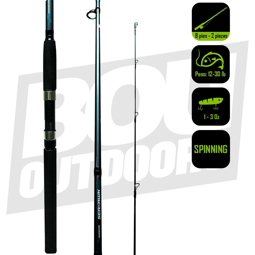 CAÑA PESCA SPINNING HURRICANE 8 PIES SH-802MHSG