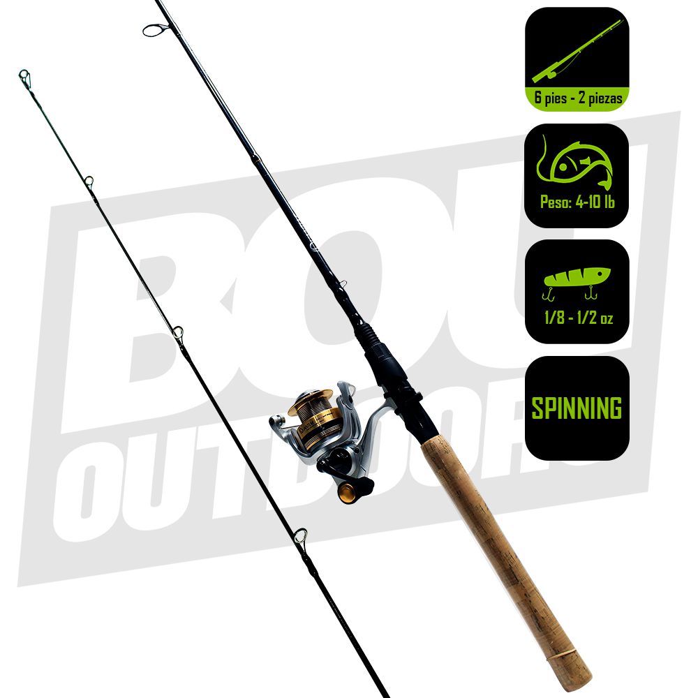 CAÑA PESCA  CON CARRETE  SPINNING QUANTUM 7 PIES SR20662MLA.NS4