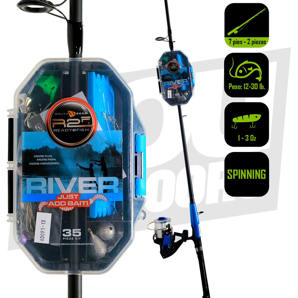 CAÑA PESCA C/CARRETE SPINNING R2FISH RIVER R2F4-JABR-S