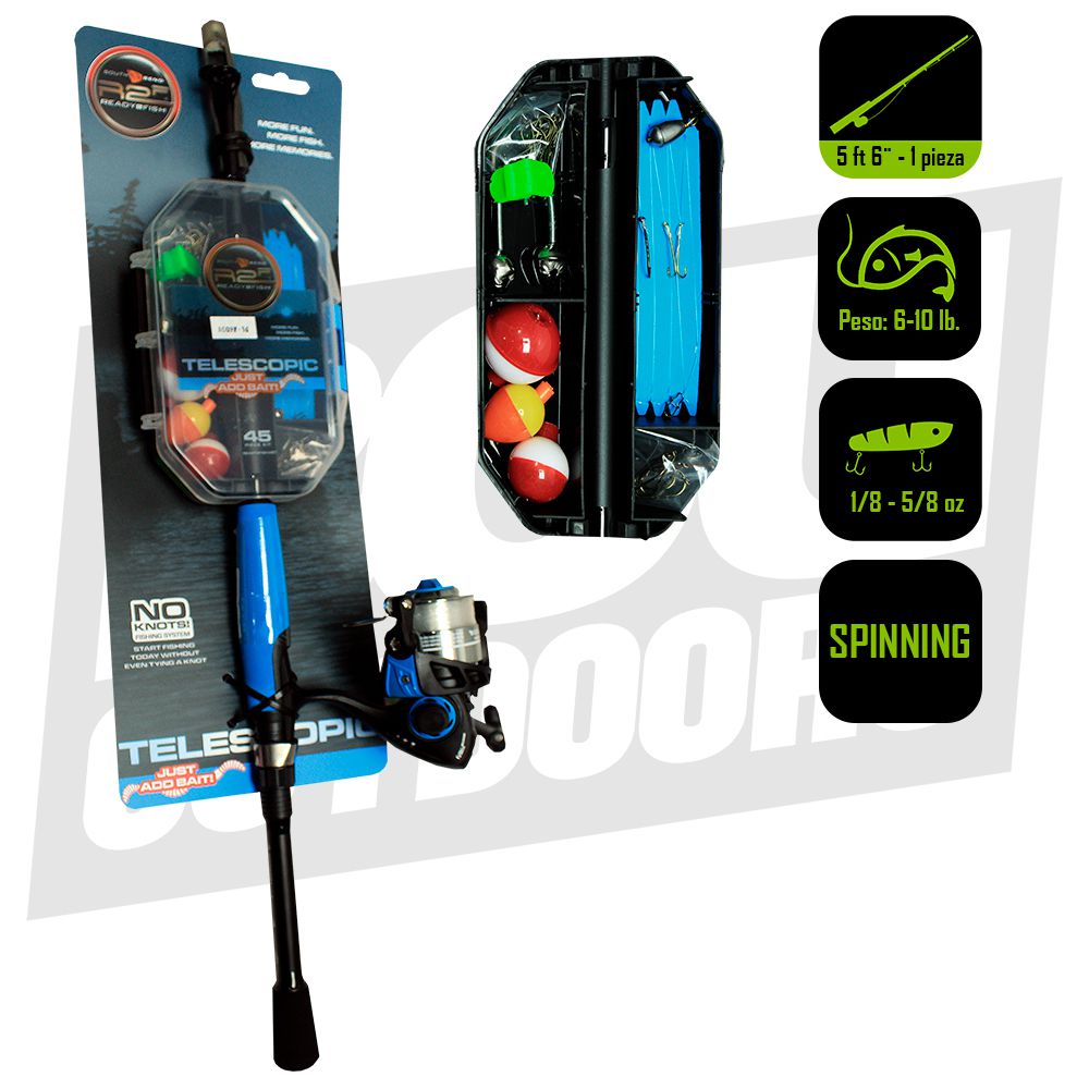 CAÑA PESCA  CON CARRETE  SPINNING TELESC. R2FISH R2F4-JABT-S