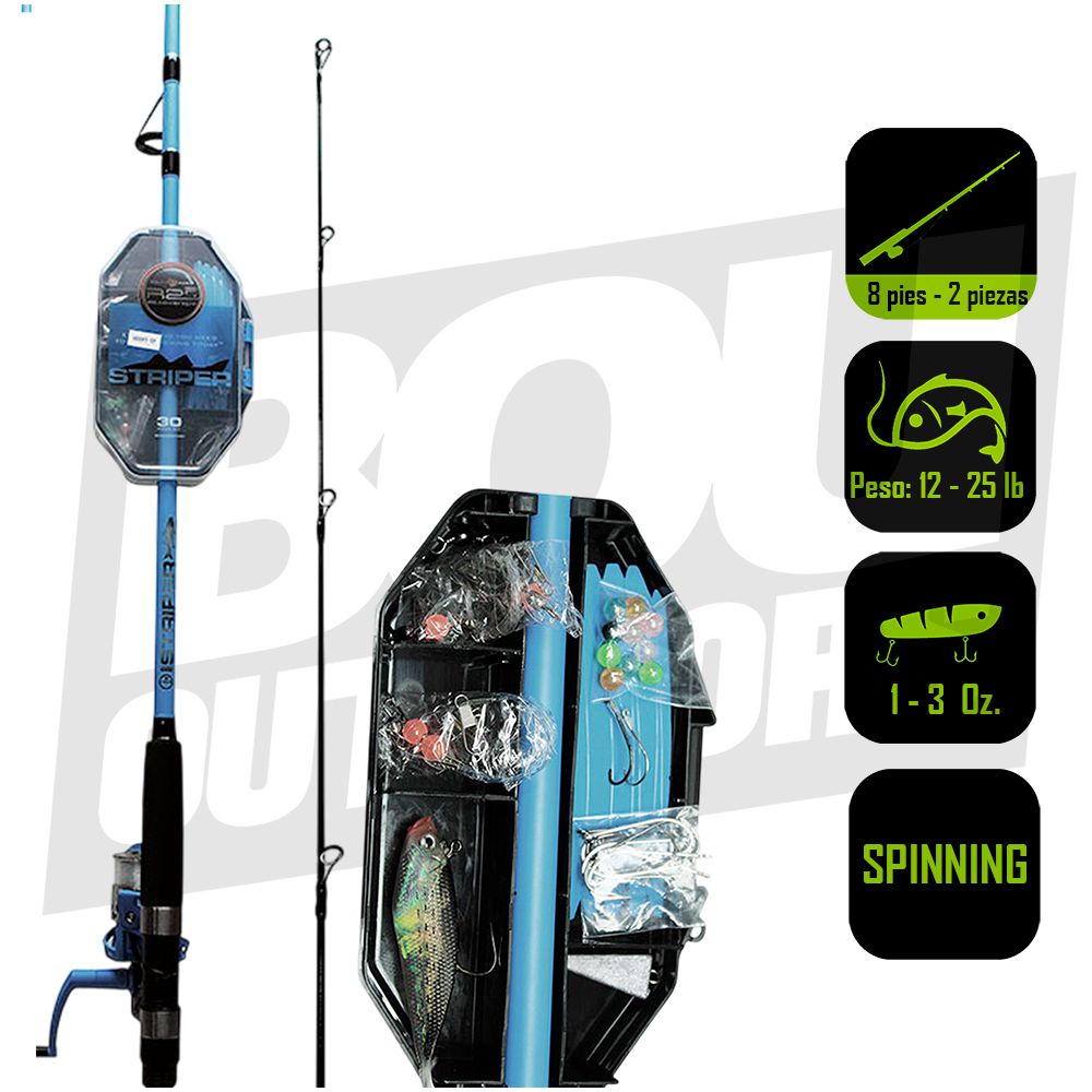 CAÑA PESCA  CON CARRETE  SPINNING STRIPER R2FISH R2F4-ST/S