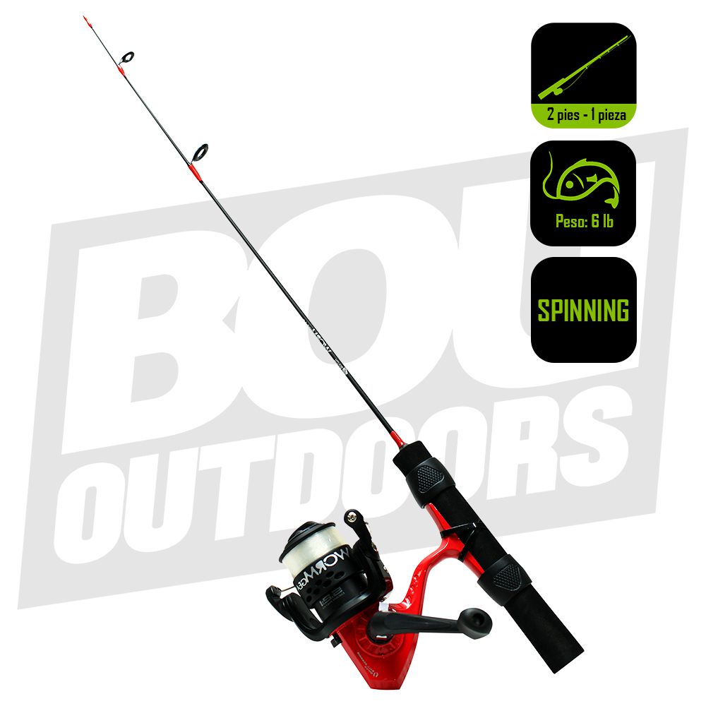 CAÑA PESCA  CON CARRETE  SPINNING WORM GEAR WG-SPDCAST