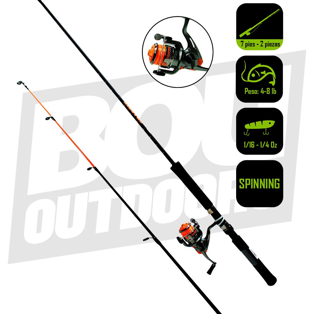 CAÑA PESCA C/CARRETE SPINNING ZEBCO 7 PIES CRFUL702LA.NS4