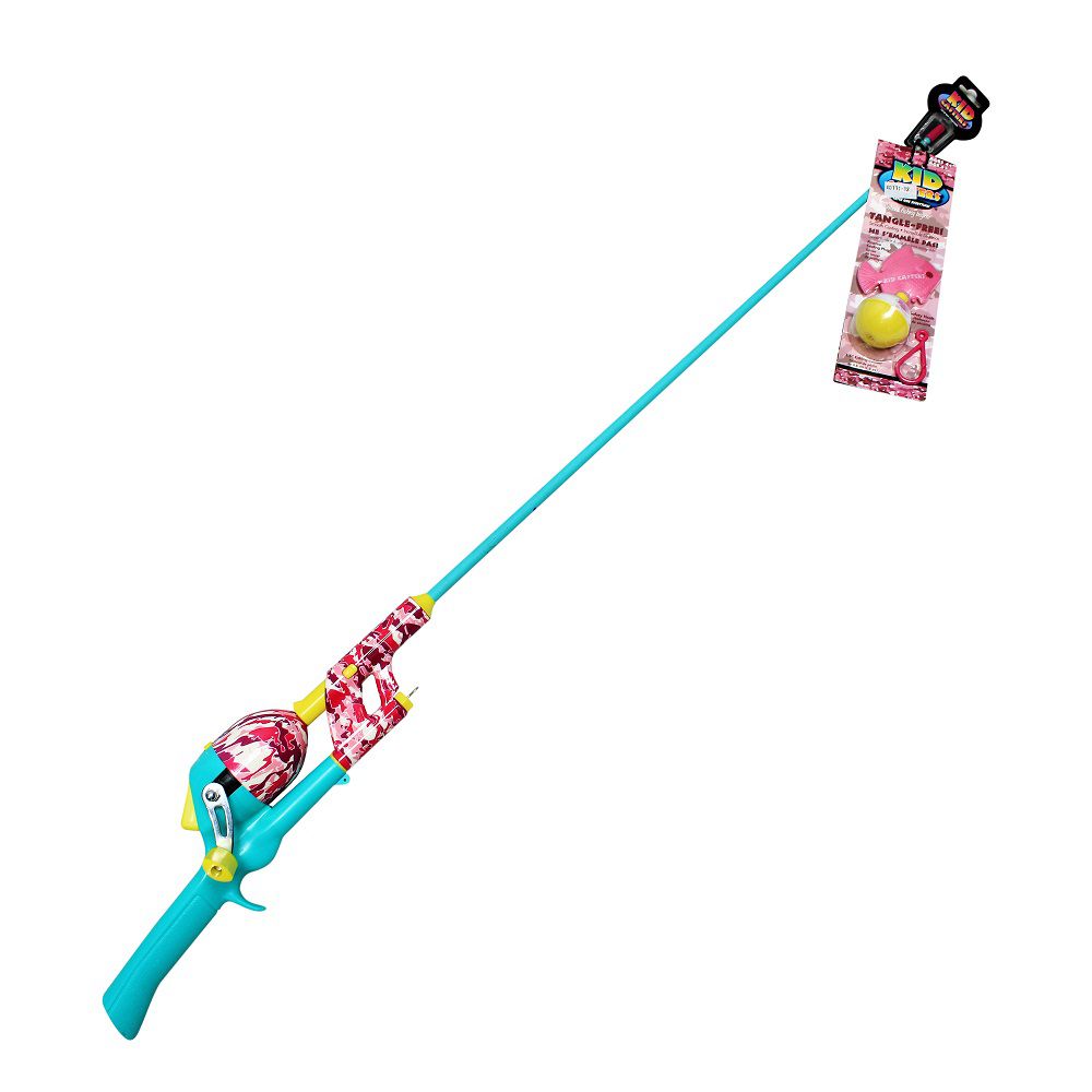 CAÑA PESCA  CON CARRETE  KID CASTERS PINK CAMO KCGSNTWB34