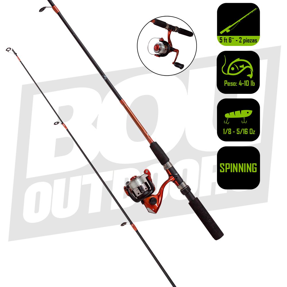 CAÑA PESCA C/CARRETE SPINNING SOUTH BEND 5 PIES 6 PULG SBN110/562MS