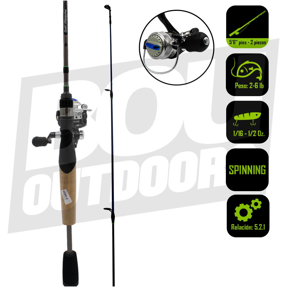 CAÑA PESCA CON CARRETE ULTRA FIGHT 5PIES 6PULG UF-SD562ULC