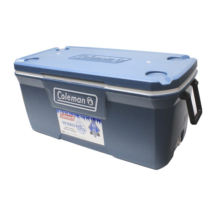 HIELERA 120QT. SERIE 316 AZUL TAPA GRIS COLEMAN 172