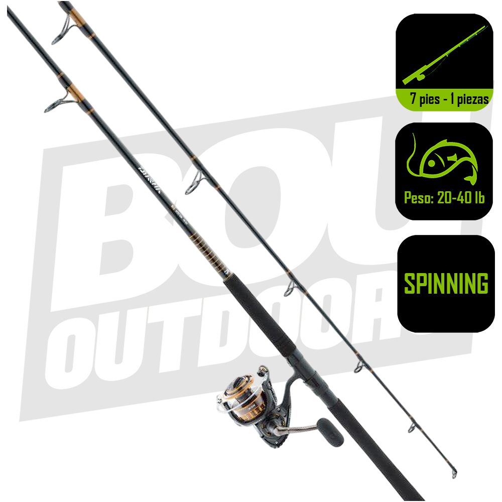 CAÑA PESCA CON CARRETE  SPINNING DAIWA SW BG BOAT 50/7 BG5000/701H