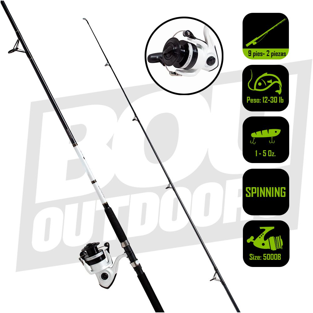 CAÑA PESCA CON CARRETE SPINNING DAIWA SW D-WAVE 50/9 DWB50-B/F902M