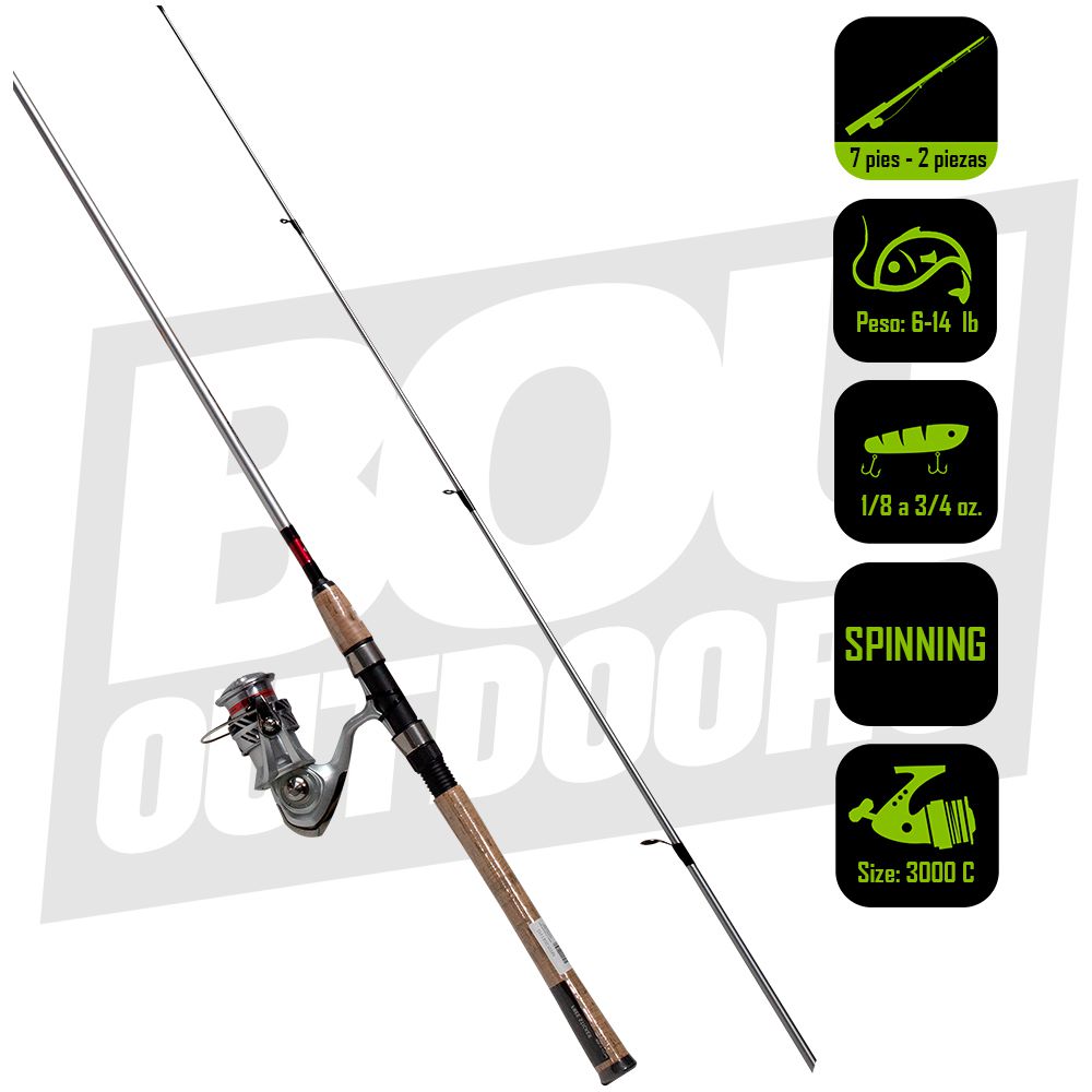 CAÑA PESCA C/CARRETE SPINNING DAIWA CROSSFIRE LT 30/7 CFLT30G702M