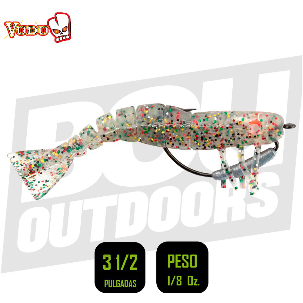 SHRIMP VUDU WEEDLESS 3 1/2 PULG 1/8 OZ CREOLE MAGIC 2PK E-VSW35-18-47