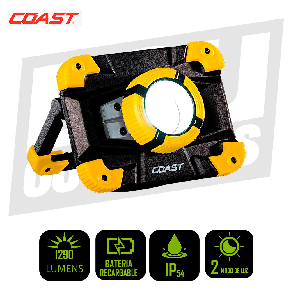 LAMPARA DE TRABAJO LED DUO RECARGABLE COAST 1290LM X 106M - WLR1-Y