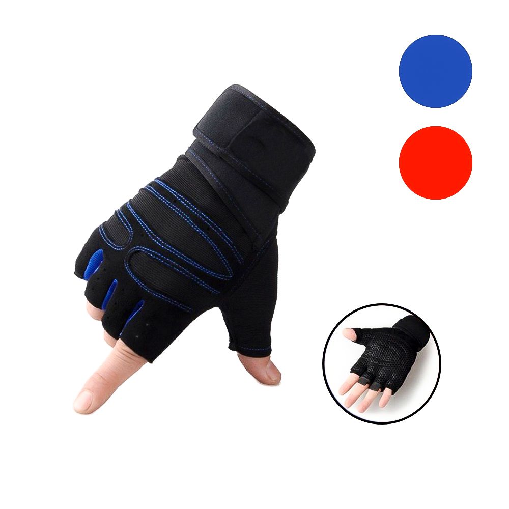 GUANTES P/EJERCICIOS AZUL/ROJO HO-1375