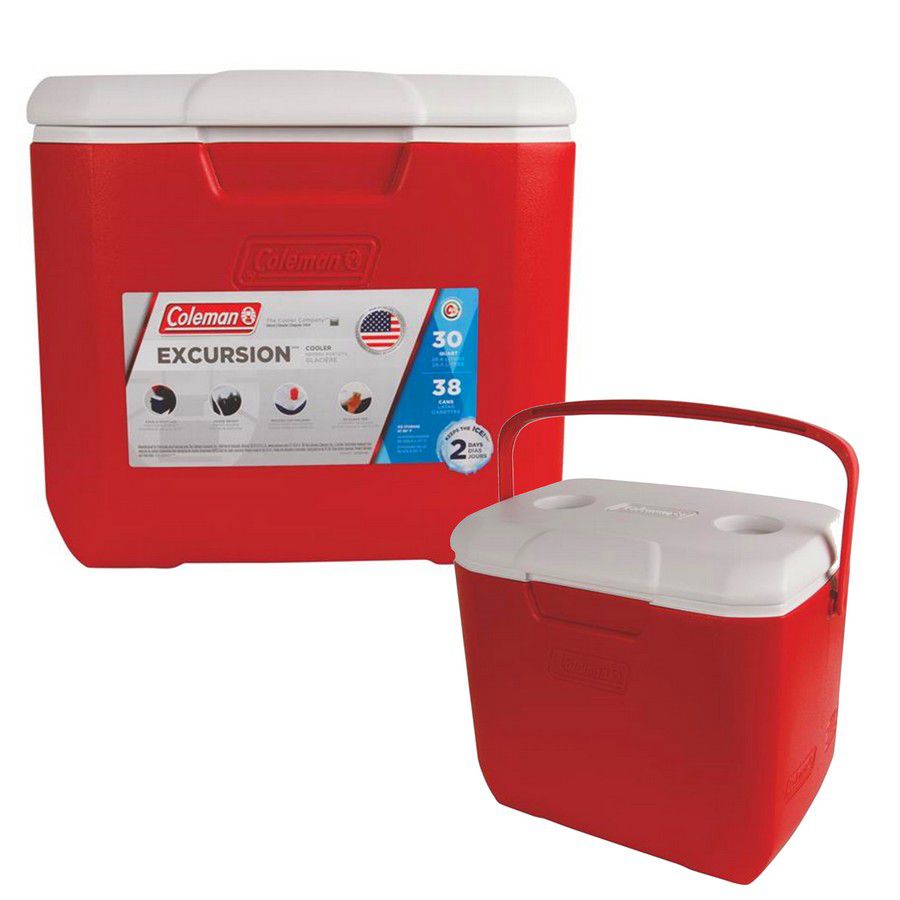 HIELERA 30QT. EXCURSION ROJA COLEMAN 001 (DESCR)