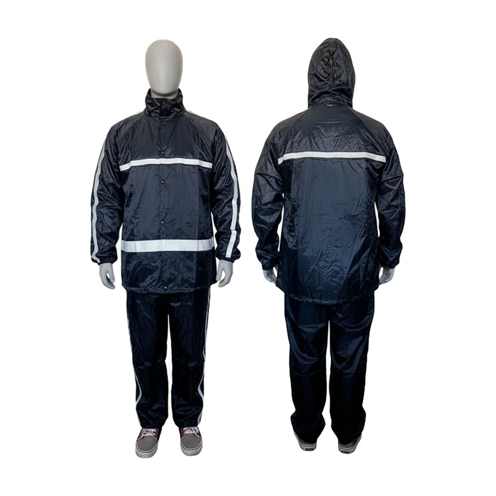 CAPA DE HULE 2 PZ. NEGRA C/BANDA REFLECT (7) A162-CY008-BU XL