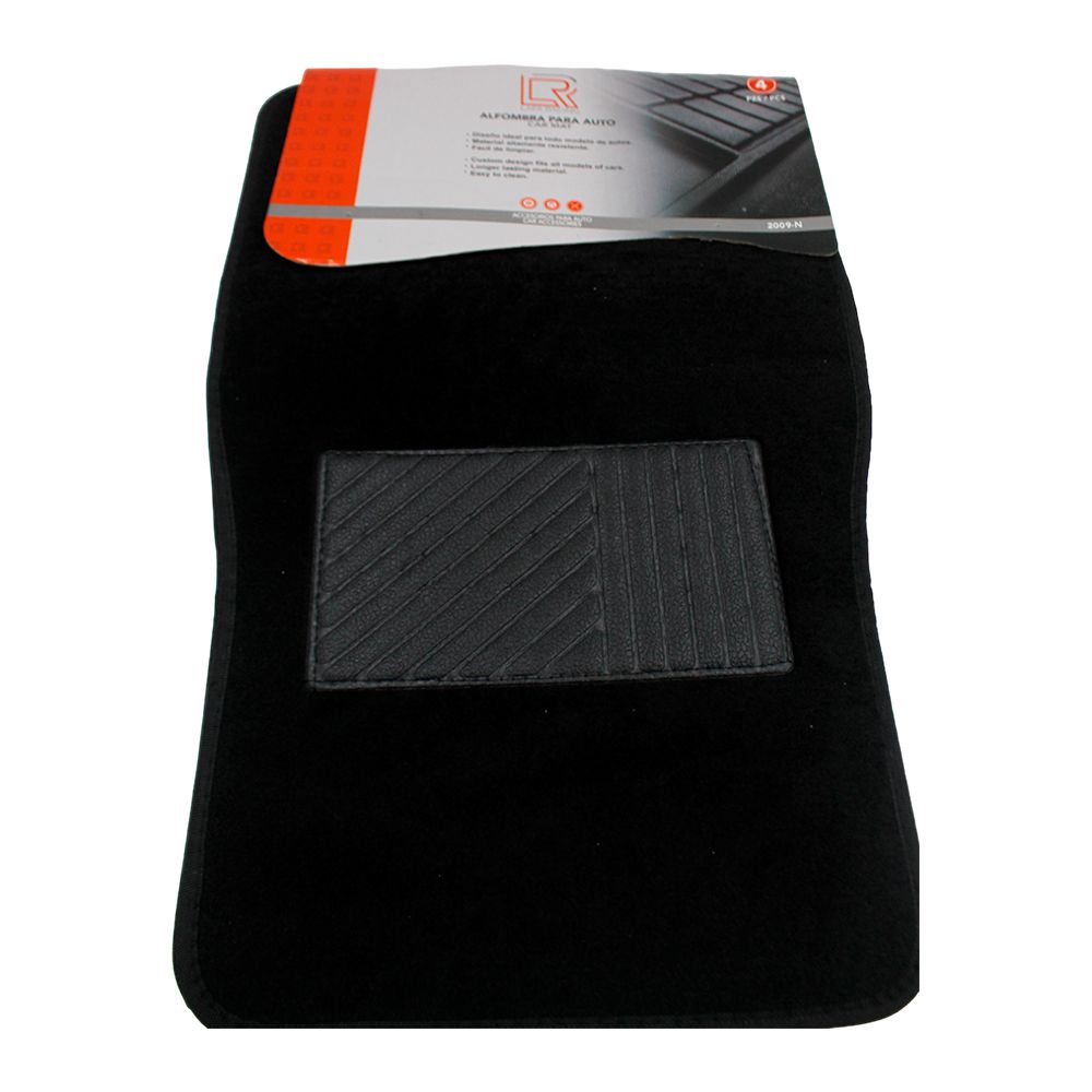ALFOMBRA TELA 4 PZS NEGRO 2009-N