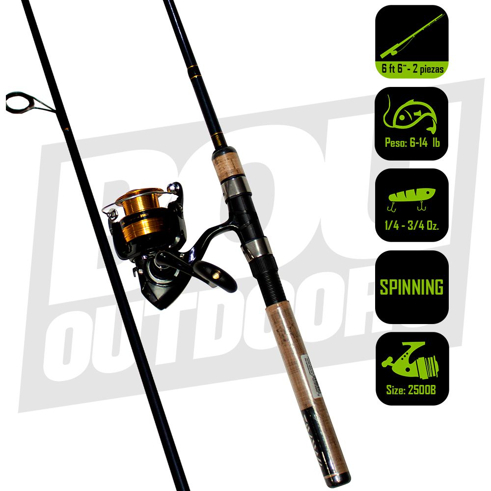 CAÑA PESCA C/CARRETE SPINNING DAIWA D-SHOCK 25/6.6 DSK25-2B/F662M
