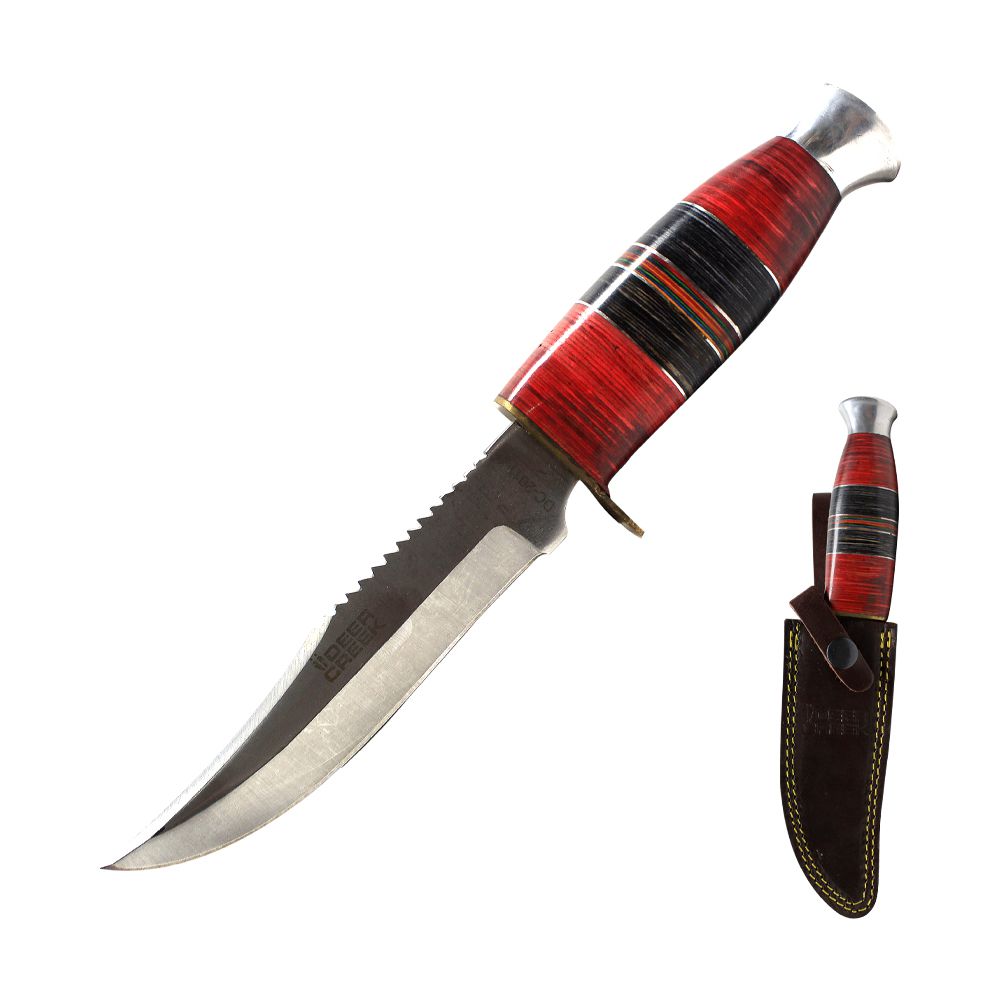CUCHILLOS CAZADOR C/FUNDA DE CUERO 10PULG DC 2011-4