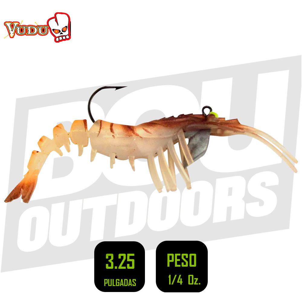 SHRIMP VUDU 3.25 PULG 1/4 OZ BROWN (2PK) E-VS35-14-02