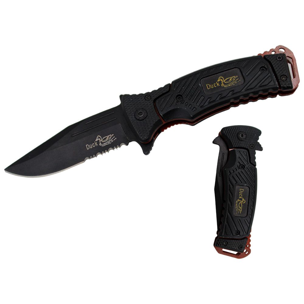 NAVAJA DOBLAR TACTICA 4.5 PULG NEGRA DUCK USA DK 0033-BK