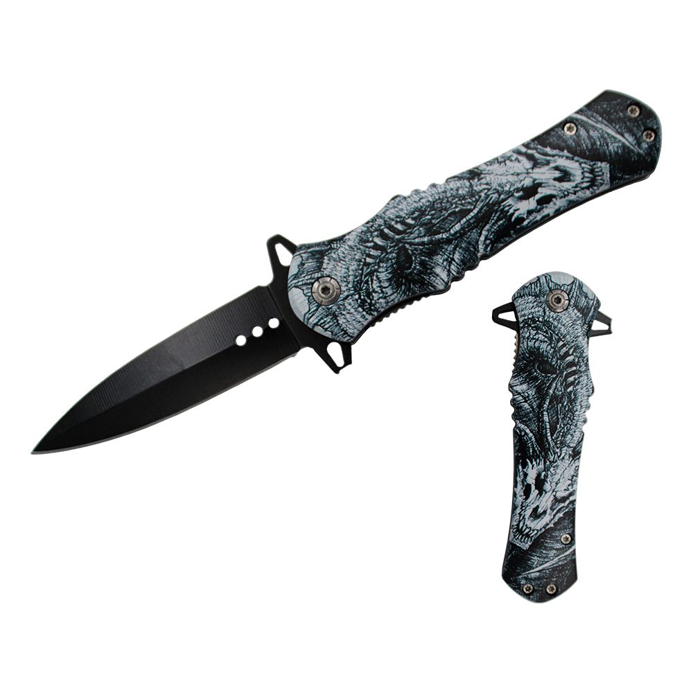 NAVAJA DOBLAR DRAGON DESIGN HANDLE 4.6 PULG CON CLIP KS 1204-DG2