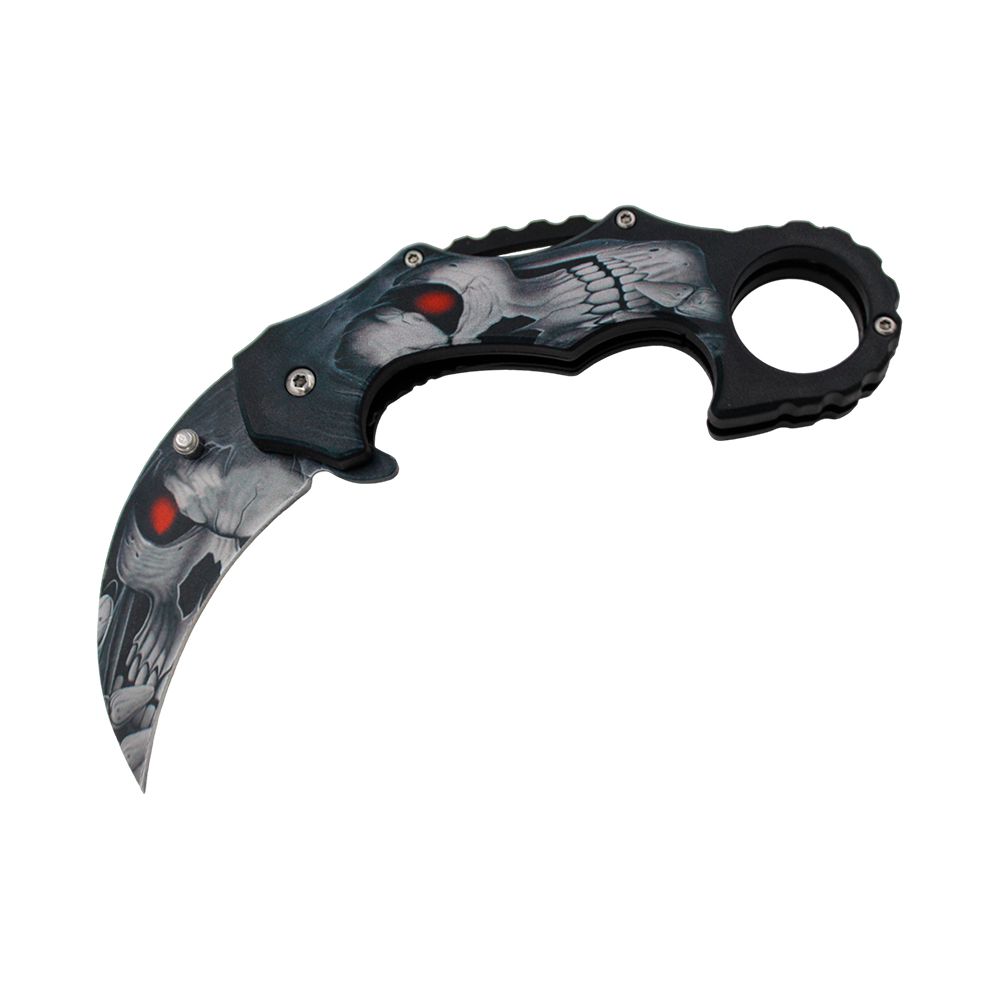 NAVAJA DOBLAR KARAMBIT SKULL DESIGN HANDLE 5.0 PULG KS 1661-SK