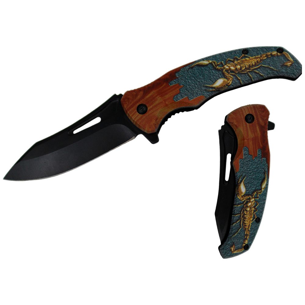 NAVAJA DOBLAR ESCORPION DESIGN HANDLE 4.5PULG KS 3609-SC