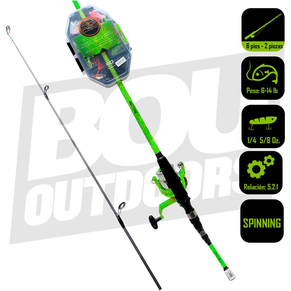 CAÑA PESCA  CON CARRETE  SPINNING 6 PIES 6 PULG R2FISH R2F4-BA/S