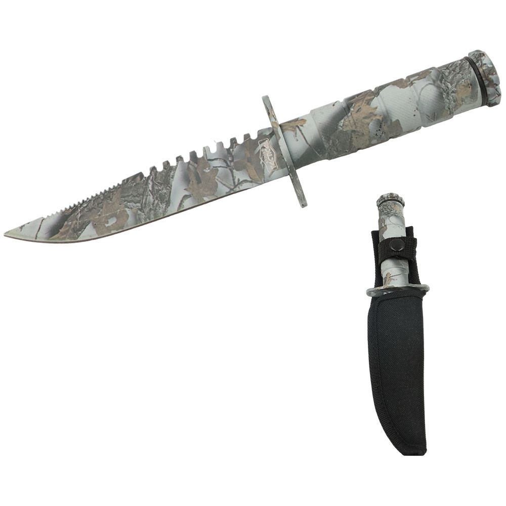 CUCHILLO SOBREVIVENCIA 8.5 PULG ARBOL CAMO C/FUNDA DE NYLON RT 9009-SC