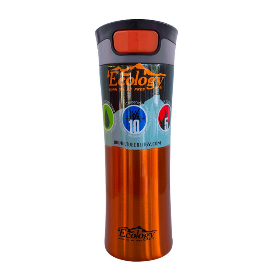 VASO TERMICO ECOLOGY EMPERADOR 16OZ NARANJA