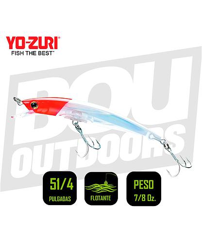 YO-ZURI CRYSTAL MINNOW 3D 5 1/4 PULG 7/8OZ RED HEAD F1150C5