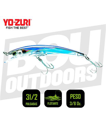 YO-ZURI CRYSTAL MINNOW DEEP DIVER 3 1/2 PULG 3/8OZ RED HEAD R1134HRH