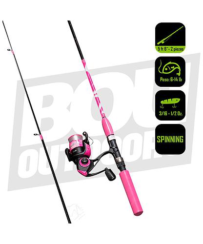 CAÑA PESCA C/CARRETE SPINNING WORM GEAR 5PIES 6PULG WG-SPN/A-2